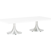 Table Stacy H35 90x180 - blanc & inox